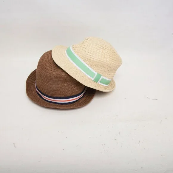Baby Boy Straw Fedora Hats Lot – Gymboree XS/S & Janie and Jack 6–12M - Picture 7 of 7